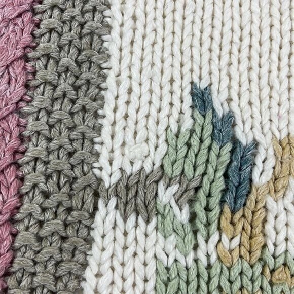 Vtg 1990 Hunters Run Pullover Sweater Women's Large pink cream tan - Picture 8 of 14